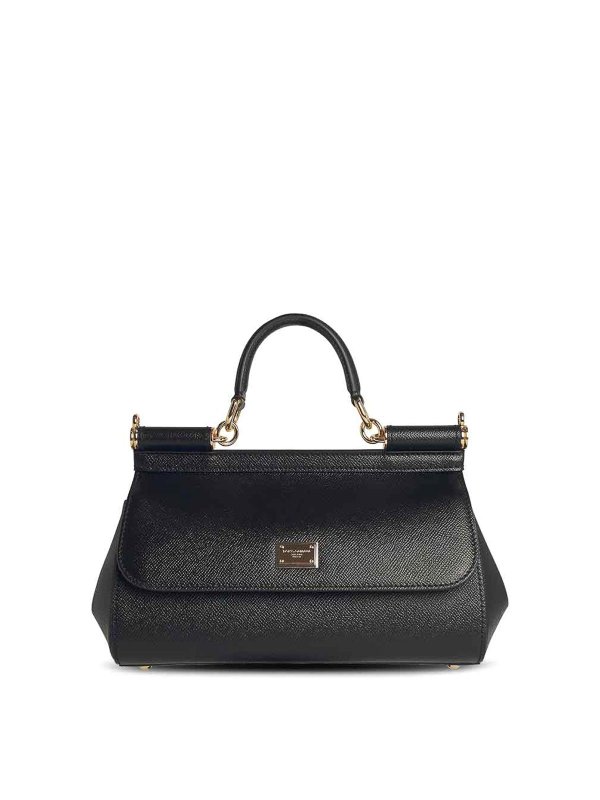 DOLCE & GABBANA: borse a tracolla - Sacca in pelle nera in Sicilia