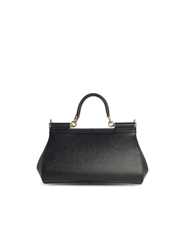 The Best Shops DOLCE & GABBANA: borse a tracolla - Sacca in pelle nera in Sicilia