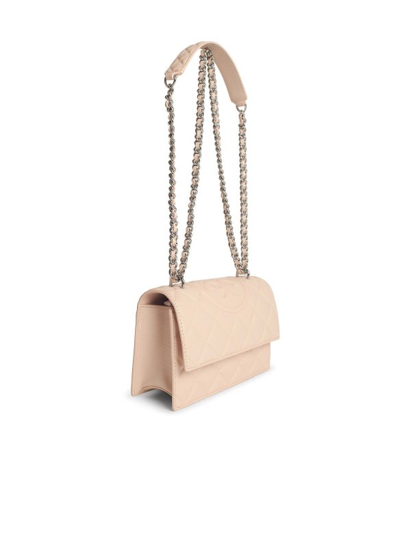 TORY BURCH: cross body bags online - Fleming Small Pink Leather Crossbody Bag