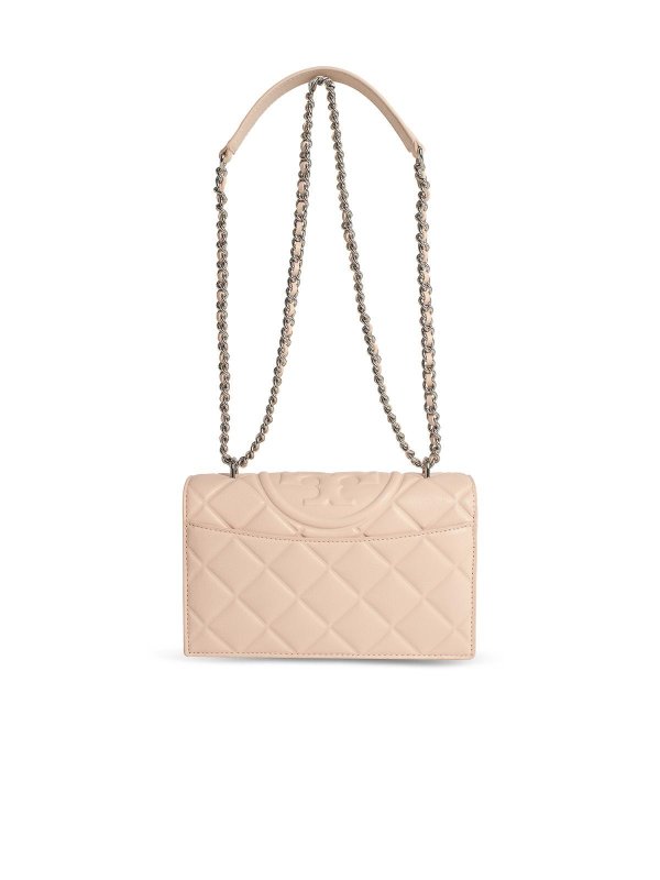 The Best Shops TORY BURCH: cross body bags - Fleming Small Pink Leather Crossbody Bag