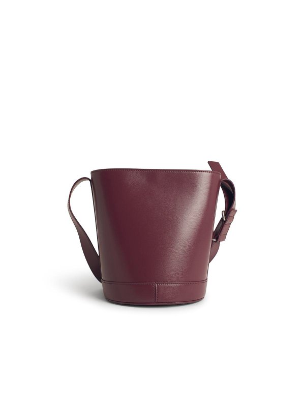 The Best Shops JIL SANDER: cross body bags - Burgundy Leather Bucket Bag