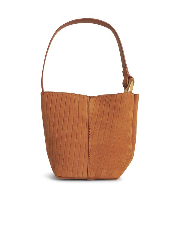The Best Shops J.W. ANDERSON: cross body bags - Corner Brown Suede Bucket Bag