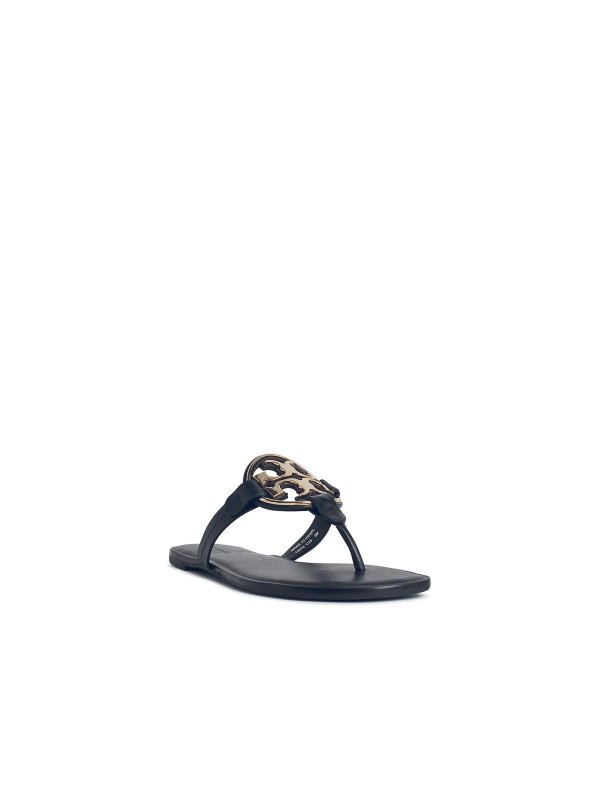 TORY BURCH: sandals online - Miller Sandals With  In Black Leather