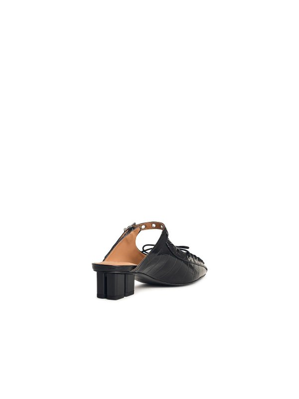 The Best Shops GANNI: mules shoes - Mules With Laces In Black Oleatex