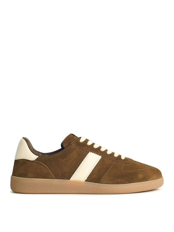 TOM FORD: trainers - Archer Brown Suede Sneakers