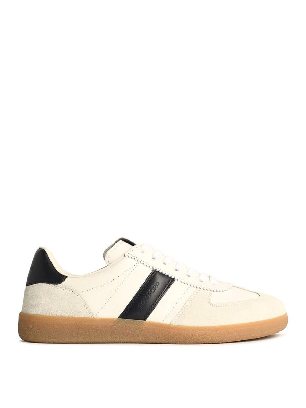 TOM FORD: trainers - Archer White Suede Sneakers