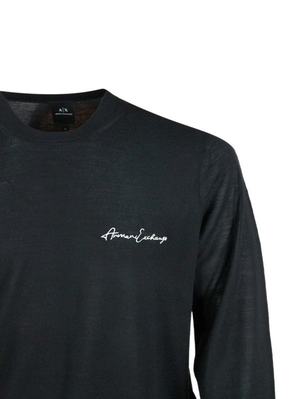 Rundhalspullover - Schwarz shop online: ARMANI EXCHANGE