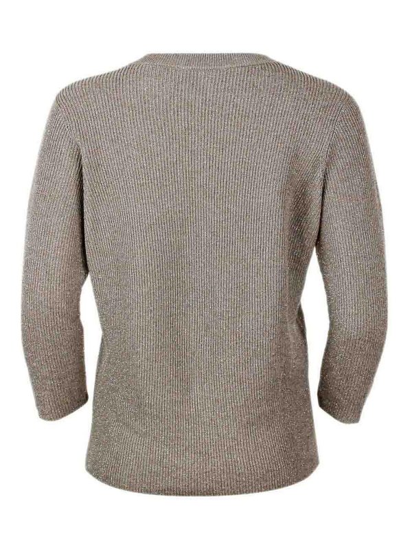 The Best Shops FABIANA FILIPPI: Strickpullover mit Rundhalsausschnitt - Rundhalspullover - Dunkelgrau