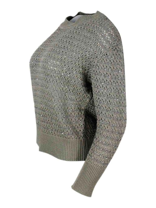 FABIANA FILIPPI: Strickpullover mit Rundhalsausschnitt online - Rundhalspullover - Dunkelgrau