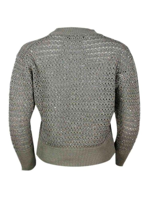 The Best Shops FABIANA FILIPPI: Strickpullover mit Rundhalsausschnitt - Rundhalspullover - Dunkelgrau