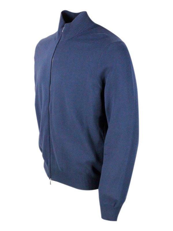 MALO: Strickpullover mit Rundhalsausschnitt online - Rundhalspullover - Blau