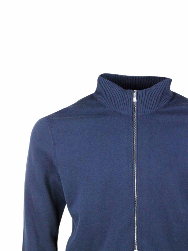 The Best Shops MALO: Strickpullover mit Rundhalsausschnitt - Rundhalspullover - Blau