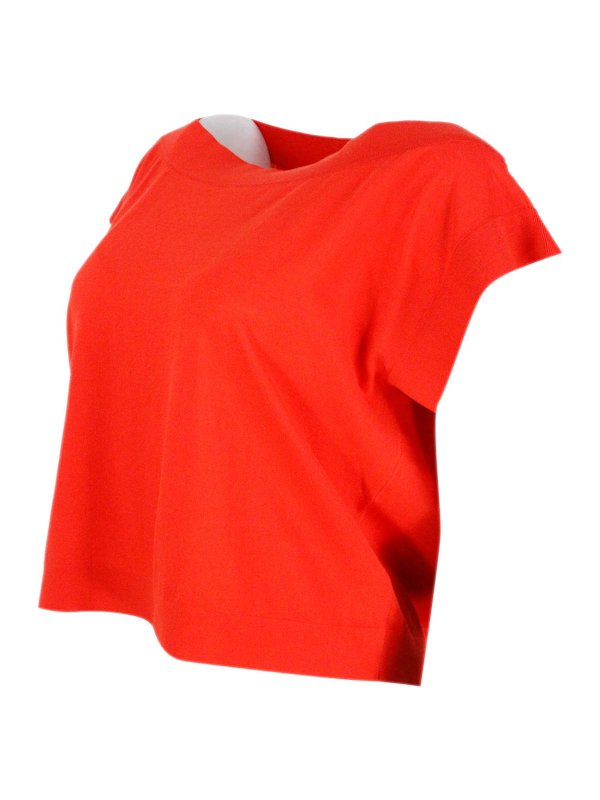 MALO: crew necks online - Sweater Orange