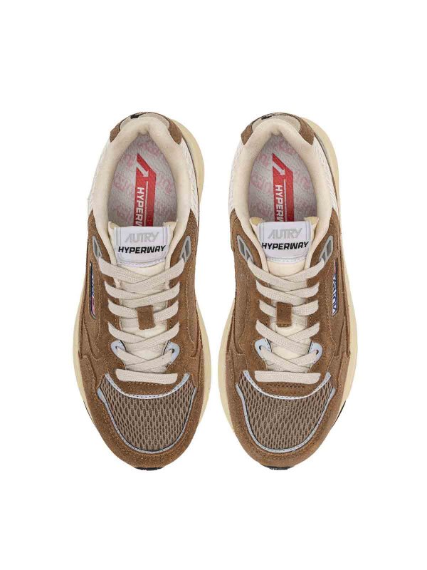 AUTRY buy online Hyperway Low Suede Mesh Cigar Silv