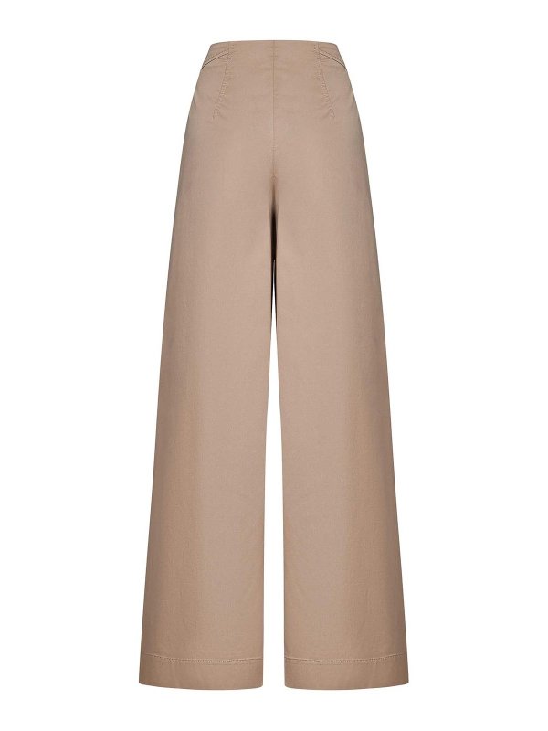 パンツ A FERRETTI Women Straight Pants A03010123 0082 Beige Stretch satin oversize trousers | Alberta Ferretti