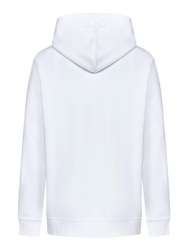 Balmain Iconic White Cotton Hoodie - White - Men