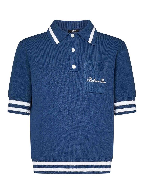 Balmain: Poloshirts - Poloshirt - Blau