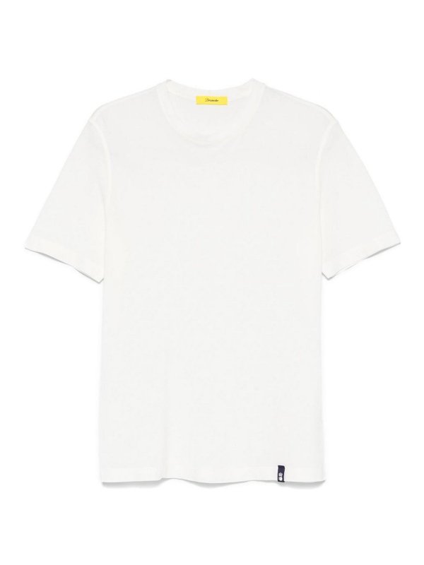 DRUMOHR: t-shirts - White Cotton Short-Sleeved Crewneck T-Shirt