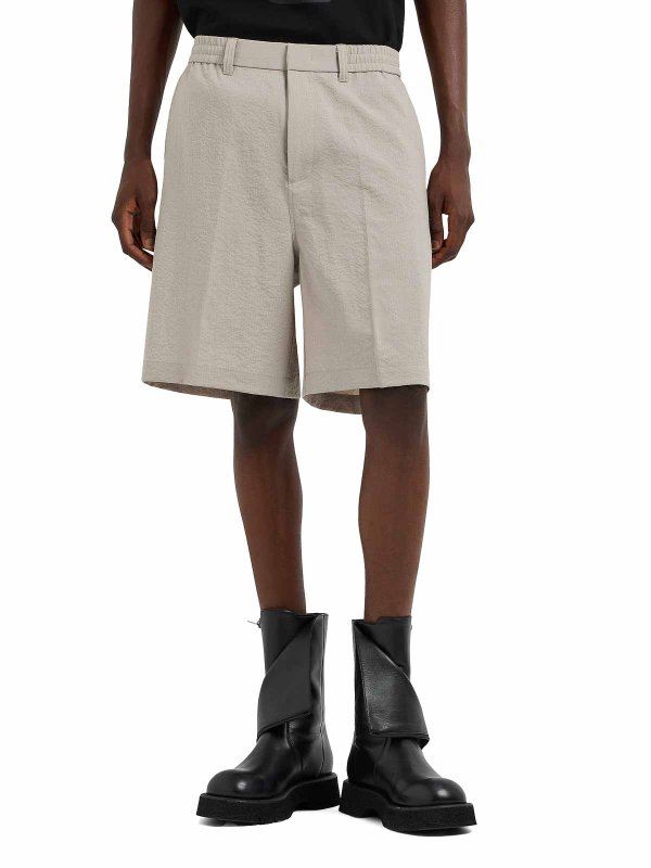 EMPORIO ARMANI: Trousers Shorts online - Grey Seersucker Nylon Bermuda Shorts