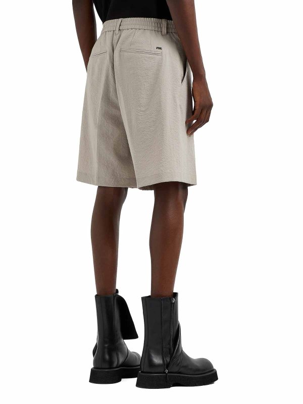 The Best Shops EMPORIO ARMANI: Trousers Shorts - Grey Seersucker Nylon Bermuda Shorts