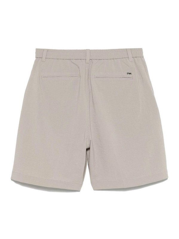 Grey Seersucker Nylon Bermuda Shorts shop online: EMPORIO ARMANI