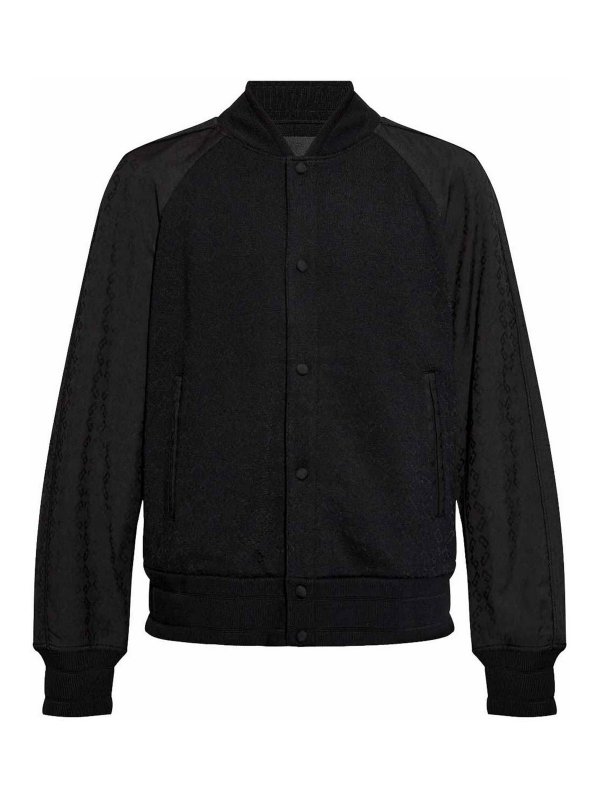 GIVENCHY: casual jackets - Jacquard Wool Blend Knit Varsity Jacket