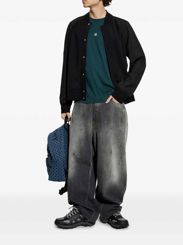 GIVENCHY: casual jackets online - Jacquard Wool Blend Knit Varsity Jacket