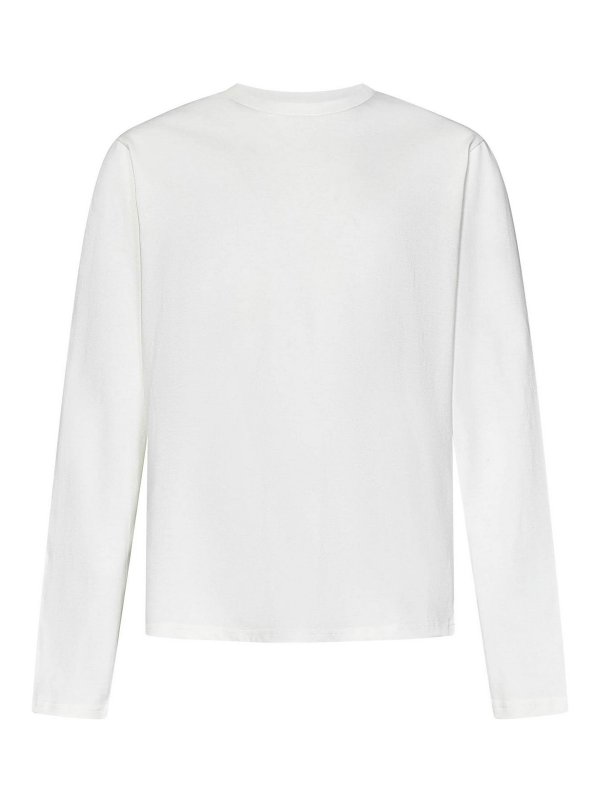 JIL SANDER: Strickpullover mit Rundhalsausschnitt - Rundhalspullover - Weiß
