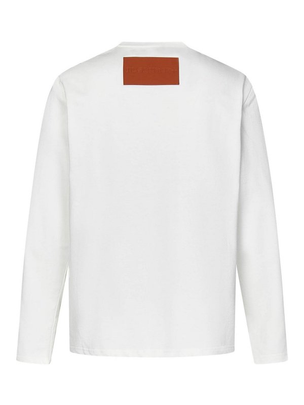 JIL SANDER: Strickpullover mit Rundhalsausschnitt online - Rundhalspullover - Weiß