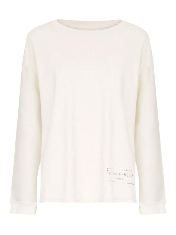 Maison Margiela: Felpe e maglie - Felpa bianca lattea