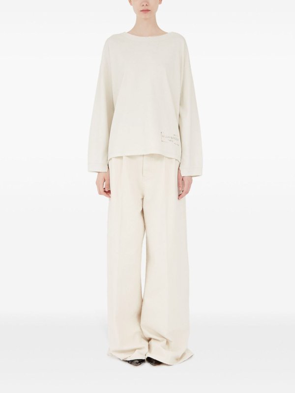 Maison Margiela: Felpe e maglie online - Felpa bianca lattea