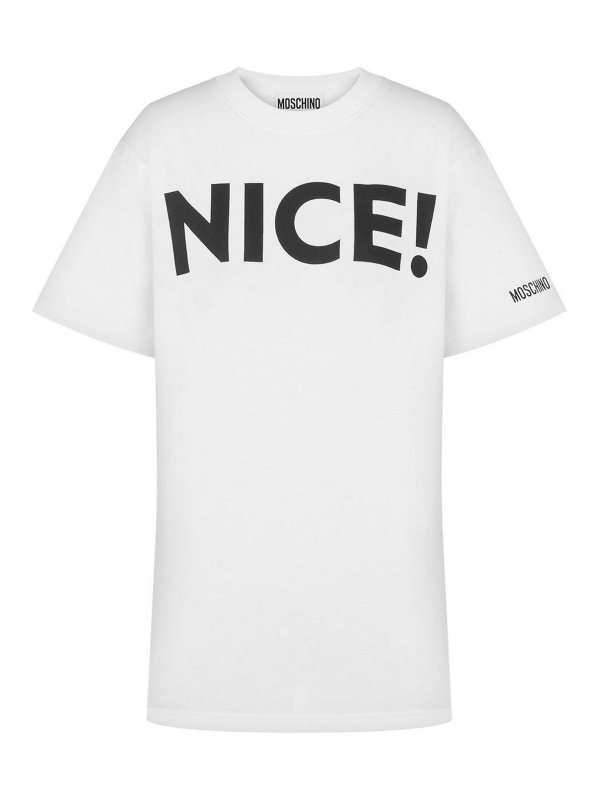 MOSCHINO: t-shirts - White Organic Cotton  Crewneck T-Shirt
