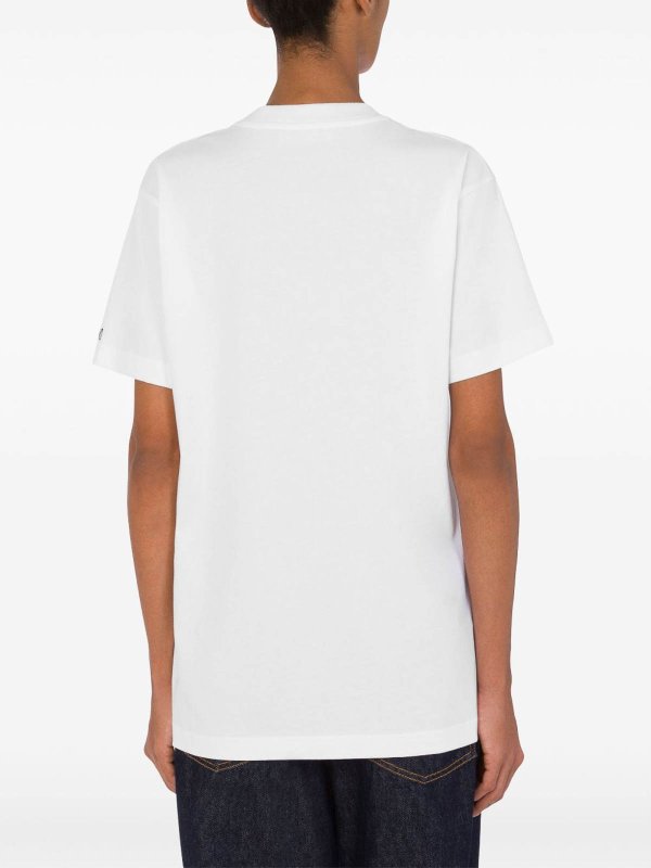 The Best Shops MOSCHINO: t-shirts - White Organic Cotton  Crewneck T-Shirt