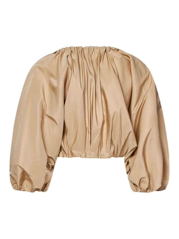 N°21: Tops & Tank tops online - Beige Taffeta Crop Top