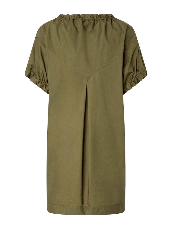 Pinko: short dresses online - Short Green Cotton Poplin Tunic Dress