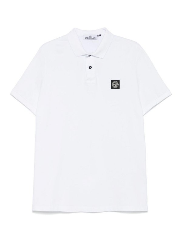 STONE ISLAND: polo shirts - White Stretch  Pique Slim-Fit Polo Shirt