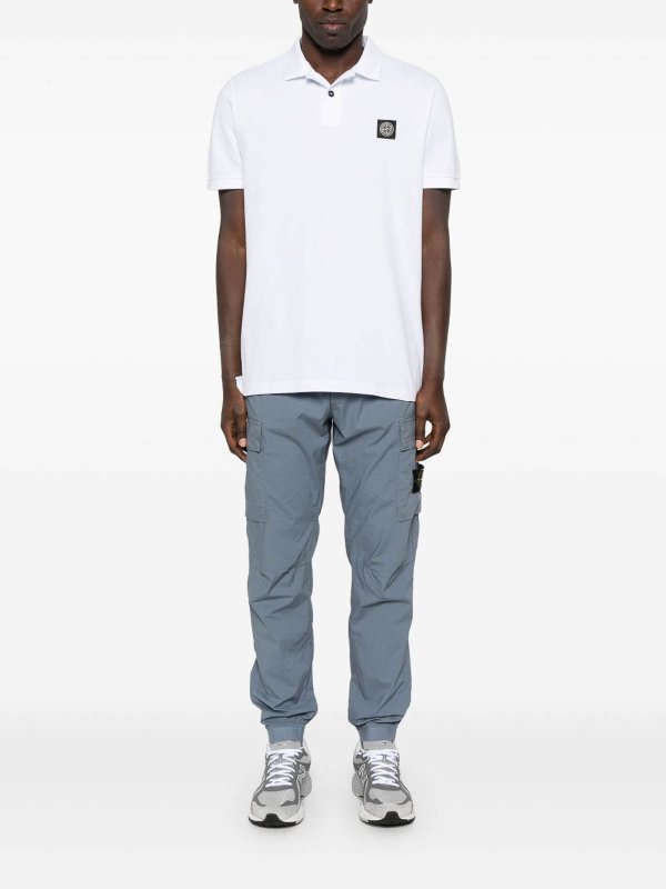 STONE ISLAND: polo shirts online - White Stretch  Pique Slim-Fit Polo Shirt