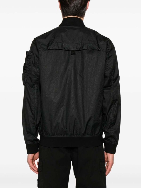 The Best Shops STONE ISLAND: bombers - Bomber Jacket In Matt Black 3L Tc Membrane
