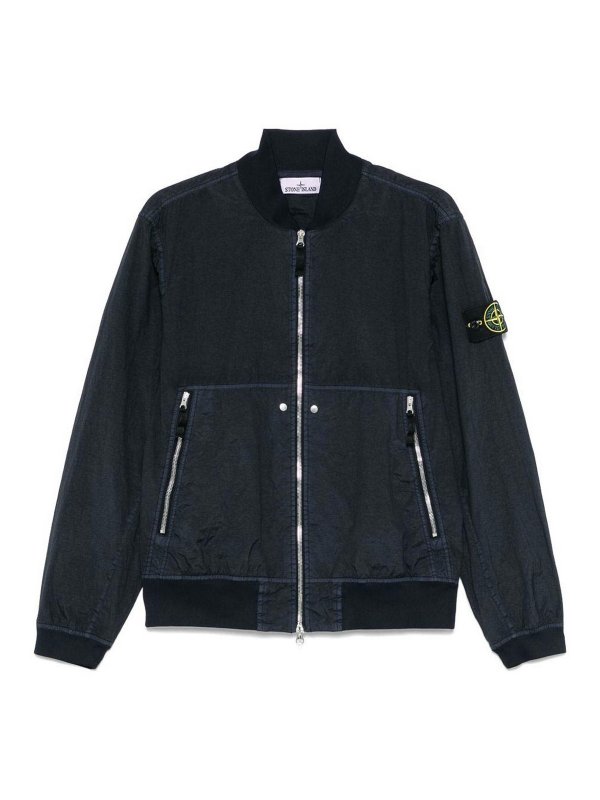 STONE ISLAND: bombers - Midnight Blue Bomber Jacket
