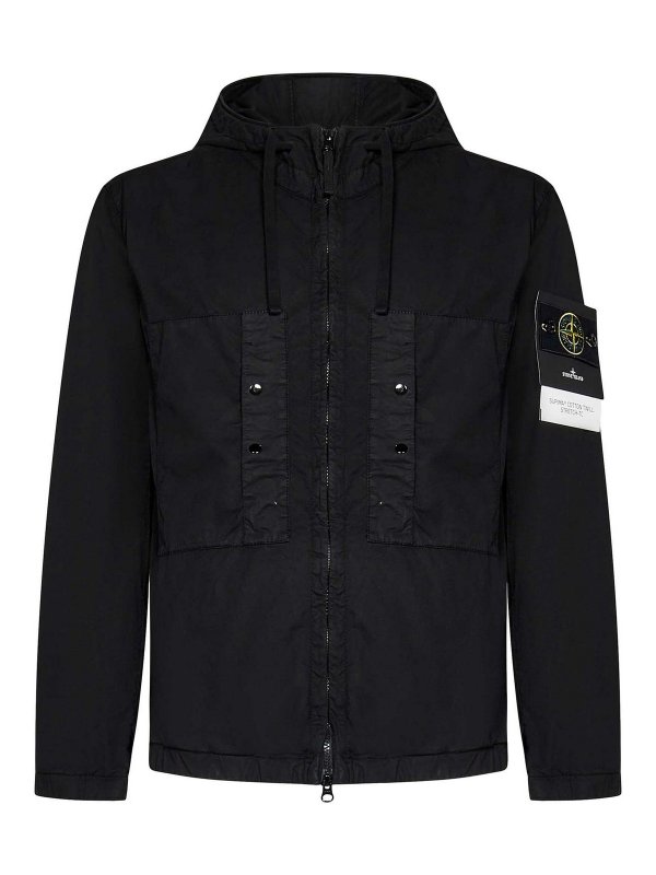 STONE ISLAND: giacche casual - Giacca nera in twill Sunma Stretch