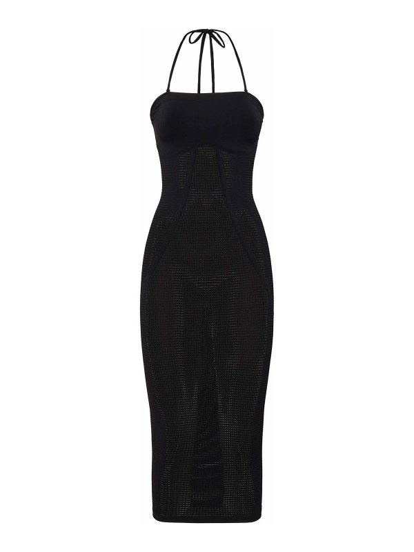 WOLFORD: beach accessories - Black Midi Beach Dress