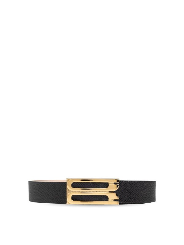 VICTORIA BECKHAM: belts - Frame Belt Black Grained Calfskin Belt