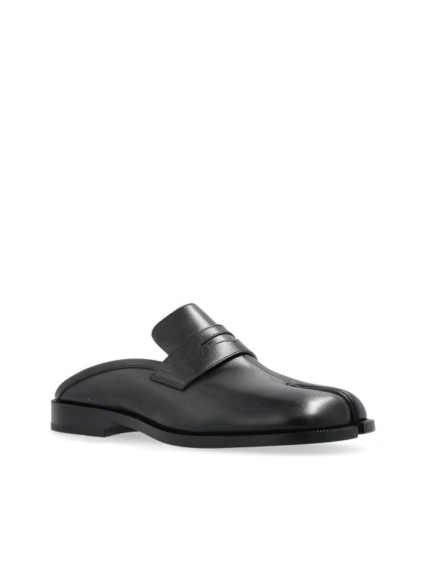 The Best Shops Maison Margiela: mules shoes - Tabi City Black Calf Leather Mule Loafers