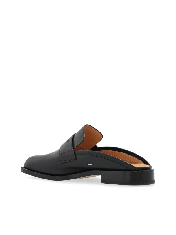 Tabi City Black Calf Leather Mule Loafers shop online: Maison Margiela