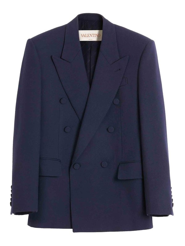 VALENTINO: giacche casual - Blazer blu doppio, petto