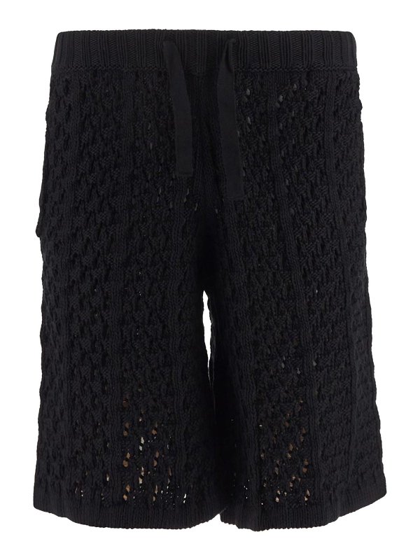 LANEUS: pantaloni shorts - Pantaloncini a rete perforata