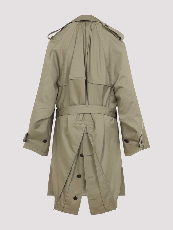 BALENCIAGA: trench coats online - Draped Neck Trench