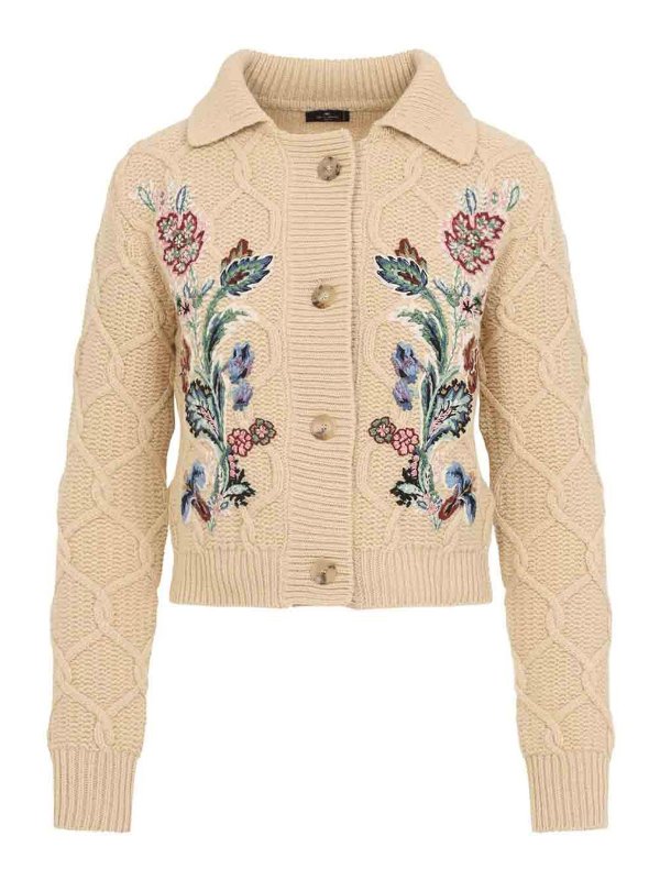 ETRO: Cardigans - Cardigan - Beige