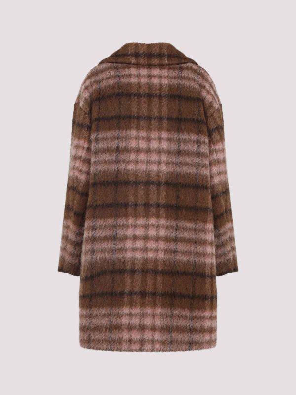 MOSCHINO: short coats online - Check Coat