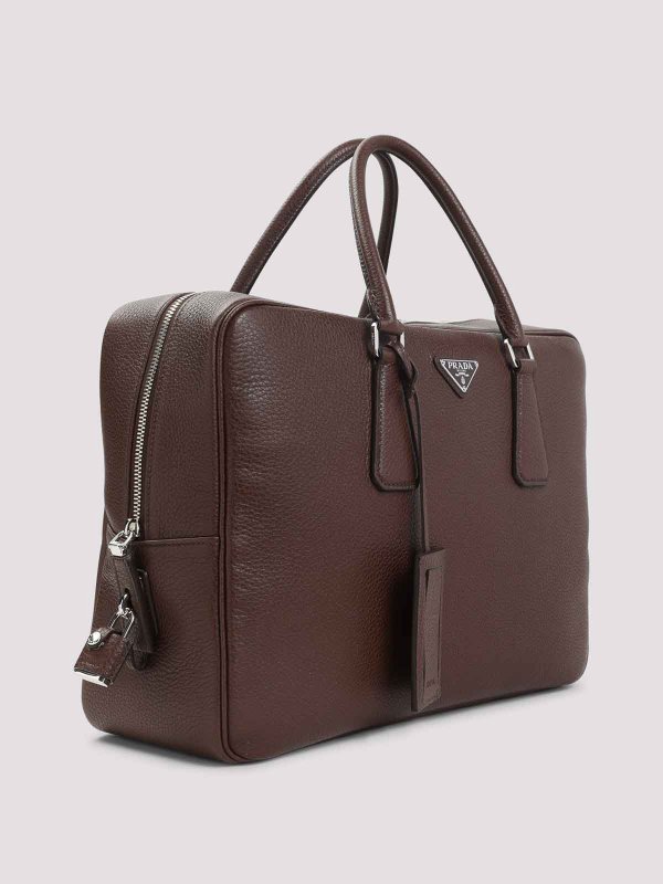 PRADA: cross body bags online - Grained Leather Tote Bag